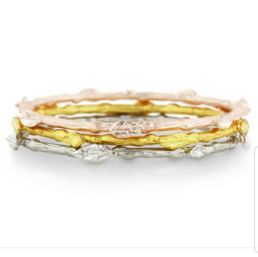 Leaf Bangle Bracelet Set